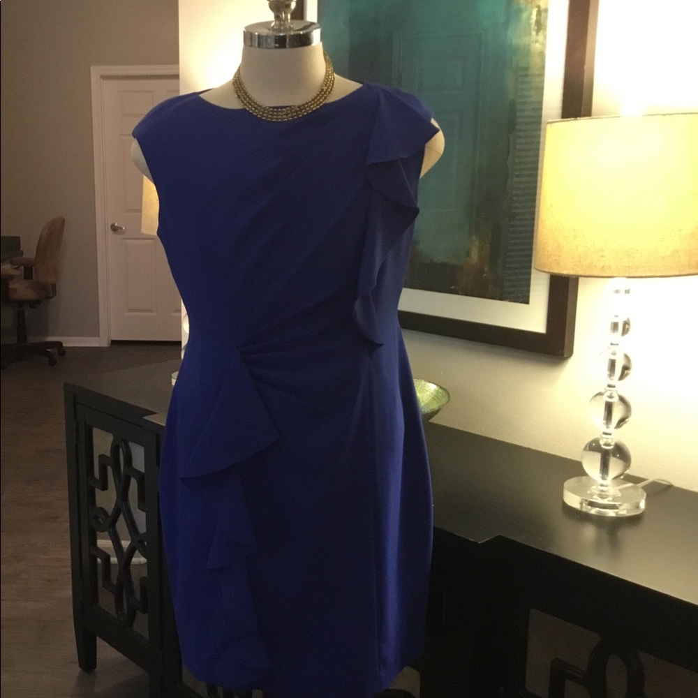 Calvin Klein Front Ruffle Cocktail Dress